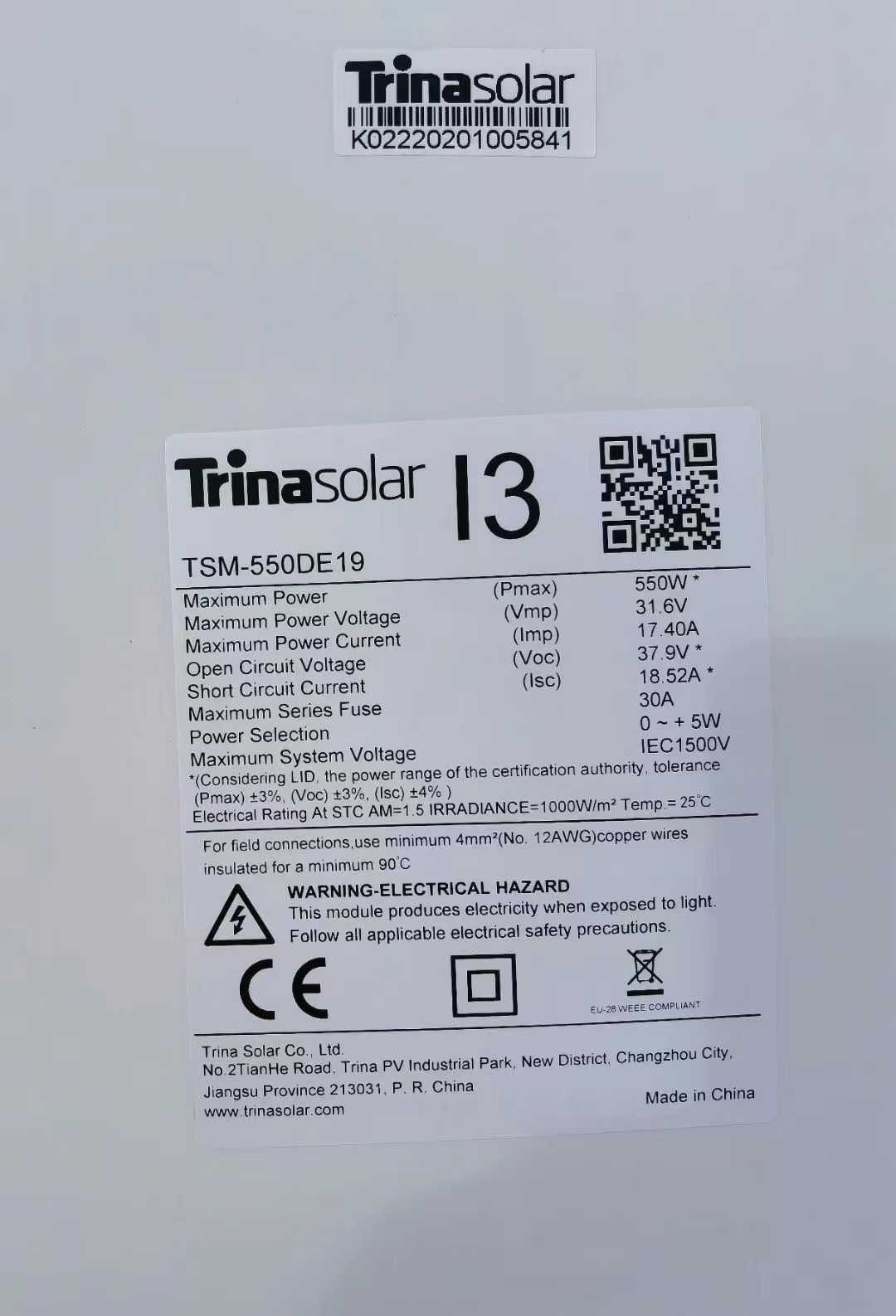 Panel słoneczny Trina 550w 560w monokrystaliczny 545w gorąca sprzedaż w europie