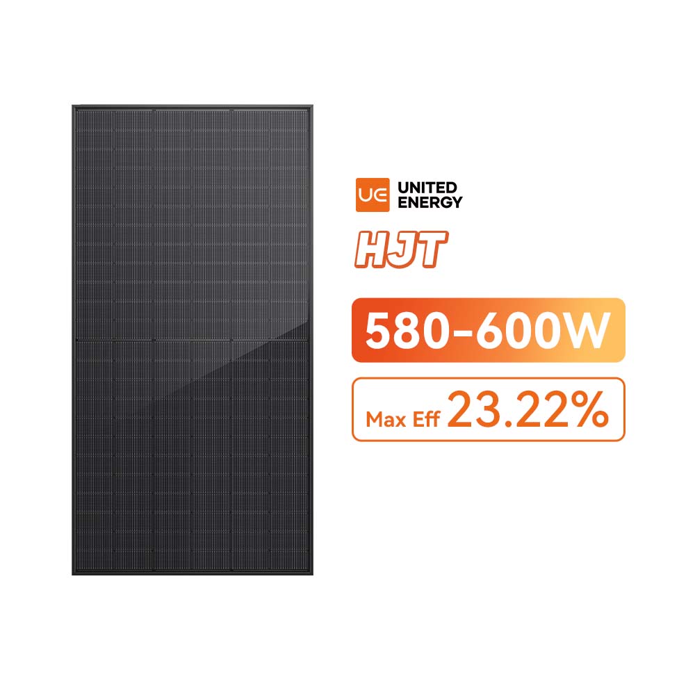 Magazyn HJT 580-600W, całkowicie czarne, dwustronne panele słoneczne do domu