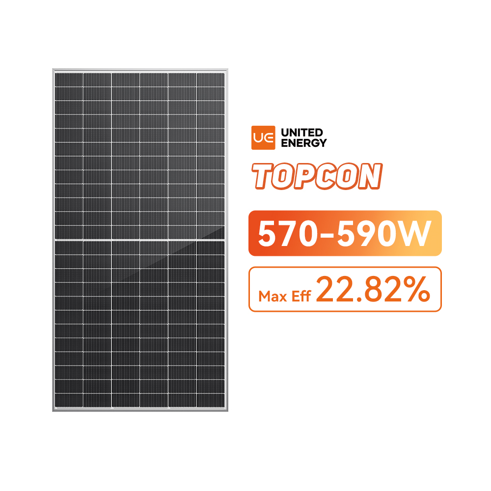 Dwustronny panel słoneczny TOPCon o mocy 500 W. Moc 570 ~ 590 W