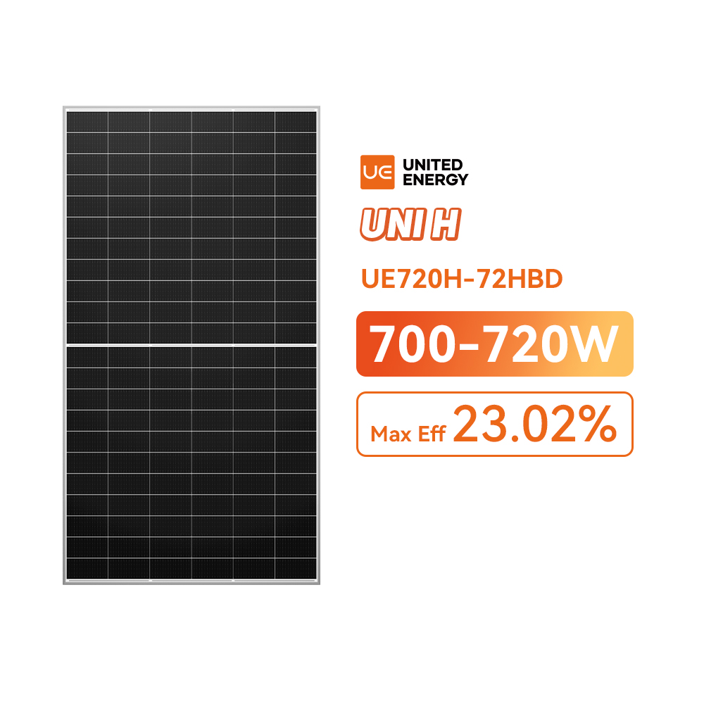 Cena fabryczna Dwustronne panele fotowoltaiczne HJT 700-720 W